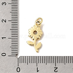 Brass Micro Pave Cubic Zirconia Pendants&nbsp;KK-A296-37G