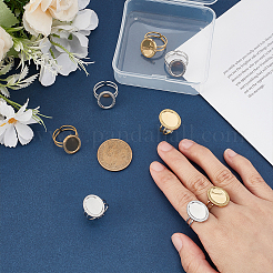 8Pcs 2 Colors 304 Stainless Steel Cuff Ring Findings&nbsp;FIND-ME0003-36