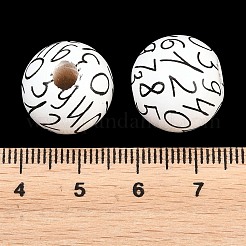 Printed Wood European Beads&nbsp;WOOD-G029-01