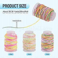 3 Rolls 3 Colors Segment Dyed Macrame Cotton Cord&nbsp;OCOR-TA0004-20B