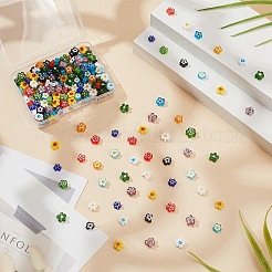 240Pcs 12 Colors Handmade Millefiori Glass Bead Strands&nbsp;LAMP-HY0001-09