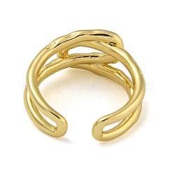 Oval Knot Brass Open Cuff Rings for Women&nbsp;RJEW-Z050-03G