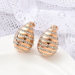 304 Stainless Steel Teardrop Stud Earrings&nbsp;EJEW-B108-06RG