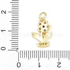 Brass Micro Pave Cubic Zirconia Pendants&nbsp;KK-F938-28G-04