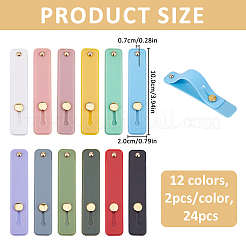 24Pcs 12 Colors Rectangle Silicone Phone Strap Grip Holder Finger&nbsp;AJEW-FH0008-81