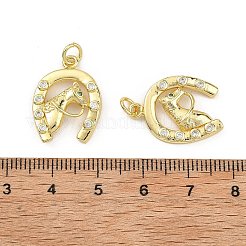 Brass Micro Pave Clear Cubic Zirconia Pendants&nbsp;KK-B177-05A-G
