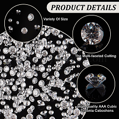 700Pcs 7 Styles Diamond Shape Grade AAA Cubic Zirconia Cabochons&nbsp;ZIRC-BBC0002-96