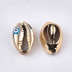 Electroplated Cowrie Shell Beads&nbsp;X-SSHEL-S258-62