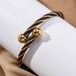 304 Stainless Steel Torque Bangles for Women&nbsp;BJEW-P310-19MC