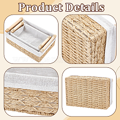 4Pcs Wood & Hemp Rope Baskets Storage Box&nbsp;AJEW-TW0001-33