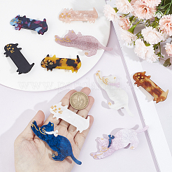10Pcs 10 Styles Cute Cat Cellulose Acetate(Resin) Alligator Hair Clip&nbsp;OHAR-GF0001-20