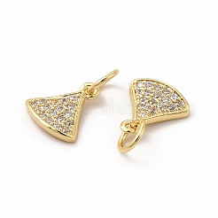Rack Plating Brass Micro Pave Cubic Zirconia Charms&nbsp;ZIRC-K890-09G