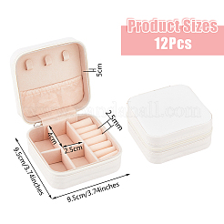 Square PVC with lint Jewelry Storage Zipper Box&nbsp;CON-WH0099-03B
