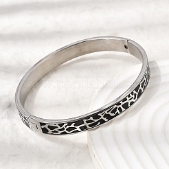 304 Stainless Steel Enamel Hinged Bangles&nbsp;BJEW-D408-19P