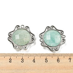 Natural Amazonite Faceted Connector Charms&nbsp;G-M431-09P-01