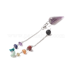 Hexagonal Cone Natural Gemstone Dowsing Pendulums&nbsp;PALLOY-JF02040