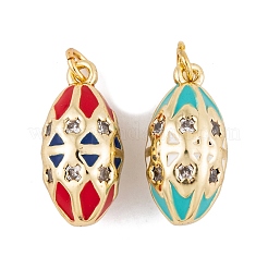 Brass Micro Pave Cubic Zirconia Pendants&nbsp;KK-E112-09G