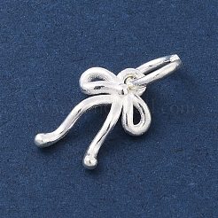 925 Sterling Silver Bowknot Charms with Jump Rings&nbsp;STER-M021-01S-02