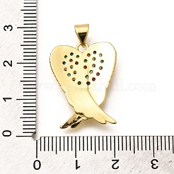 Rack Plating Brass Micro Pave Cubic Zirconia Pendants&nbsp;KK-L226-024G