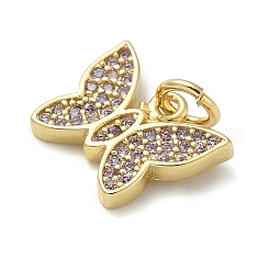 Rack Plating Brass Micro Pave Cubic Zirconia Pendants&nbsp;X-KK-K392-42G