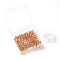 100Pcs 8mm Grade AAA Natural Gemstone Sunstone Round Beads&nbsp;DIY-LS0002-56