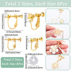 16Pcs 2 Styles Brass Clip-on Earring Findings&nbsp;KK-SC0006-64