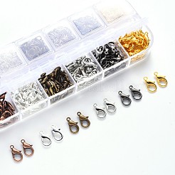 Alloy Lobster Claw Clasps and Iron Open Jump Rings&nbsp;FIND-YW0001-09