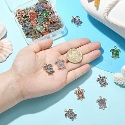60Pcs 10 Colors Printed Alloy Connector Charms&nbsp;ENAM-CJ0005-63