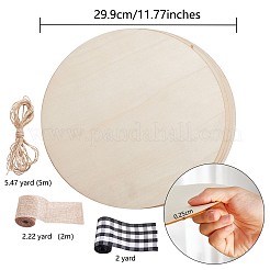 Flat Round Shape Unfinished Wood Slices&nbsp;DIY-SZ0002-38