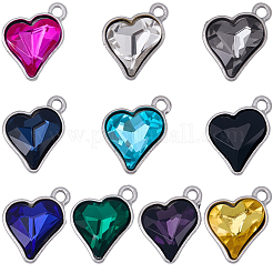 20Pcs 10 Colors Alloy Glass Pendants&nbsp;FIND-BM0001-18