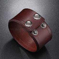 Flat Sided Cowhide Leather Cord Bracelets&nbsp;BJEW-WH20007-09B