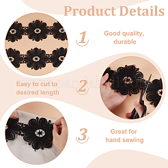 4 Yards Flower Polyester Embroidery Lace Ribbon&nbsp;OCOR-MA0001-41B