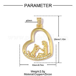 Brass Clear Cubic Zirconia Pendants&nbsp;KK-OY001-21G