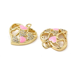 Real 18K Gold Plated Brass Micro Pave Clear Cubic Zirconia Pendants&nbsp;KK-E068-VB214-1
