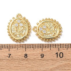 Brass Micro Pave Cubic Zirconia Pendants&nbsp;KK-A295-10G
