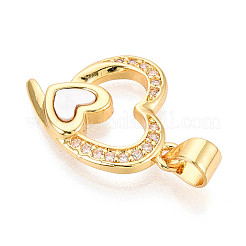 Brass Micro Pave Clear Cubic Zirconia Pendants&nbsp;KK-N268-82G