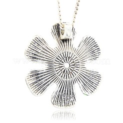 Antique Silver Plated Alloy Enamel Flower Pendants&nbsp;LS-ENAM-N021-04