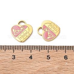 Valentine's Day 304 Stainless Steel Enamel Pendants&nbsp;STAS-B142-06G