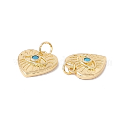 Rack Plating Brass Micro Pave Deep Sky Blue Cubic Zirconia Pendants&nbsp;ZIRC-C040-33G