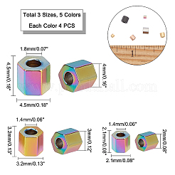60Pcs 15 Style PVD Vacuum Plating 304 Stainless Steel Spacer Beads&nbsp;STAS-UN0022-40
