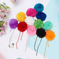 12Pcs 12 Colors DIY Craft Polyester Pom Pom Ball&nbsp;AJEW-CY0002-94
