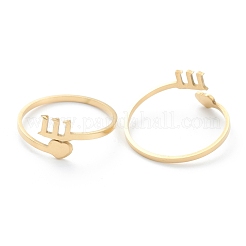 Ion Plating(IP) 201 Stainless Steel Cuff Rings&nbsp;RJEW-M136-01I-G