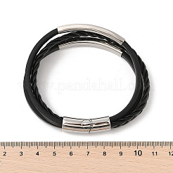 Braided Microfiber Leather Multi-strand Bracelets for Men&nbsp;BJEW-Z081-02P