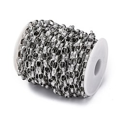 304 Stainless Steel Textured Rolo Chains&nbsp;STAS-P386-08P