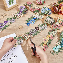 6 Yards 6 Colors Polyester Embroidery Lace Trim&nbsp;OCOR-NB0002-36