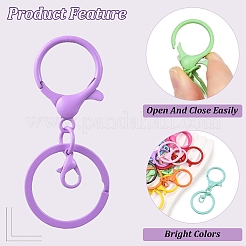 20Pcs 10 Colors Spray Painted Iron Key Rings&nbsp;KEYC-YW0001-31