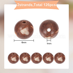 2 Strands Natural Zebra Jasper Round Beads Strands&nbsp;G-GO0001-34