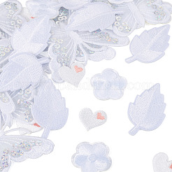 40Pcs 4 Styles Polyester Embroider Thread Iron on/Sew On Patches&nbsp;PATC-TA0001-45C