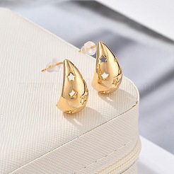 Brass Teardrop Stud Earrings&nbsp;EJEW-K286-08G