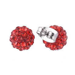 Polymer Clay Rhinestone Stud Earrings&nbsp;EJEW-JE04138-M